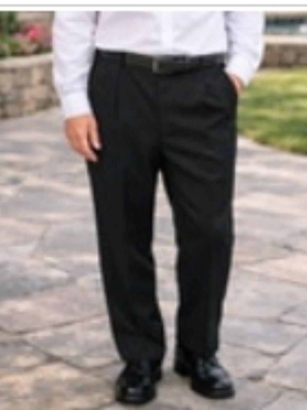 C22 Perry Ellis Portfolio Men’s Black Pleated Dress Pants, 32x29